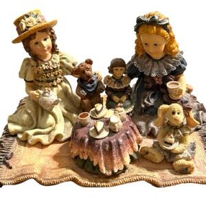 Yesterday’s Child collection Charming Figurine Set with Tea Party Scene